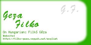 geza filko business card