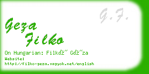 geza filko business card